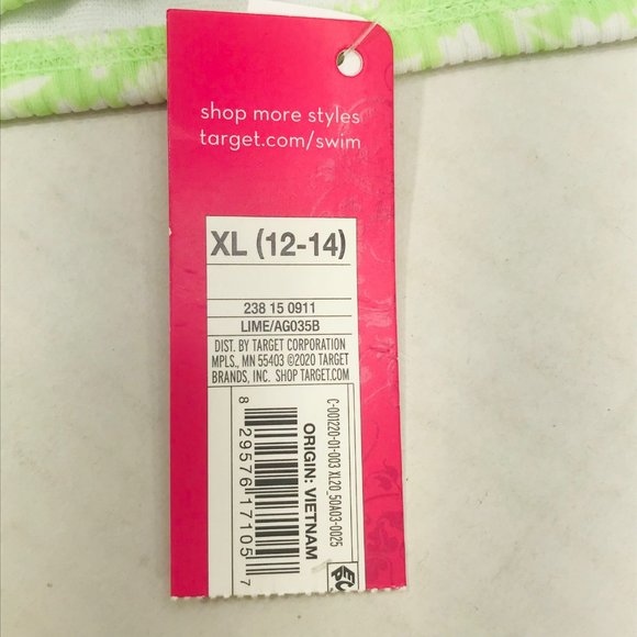 Xhilaration Womens Size XL 12-14 Cheeky Bikini Swim Bottom Lime Green Floral New - Picture 4 of 9